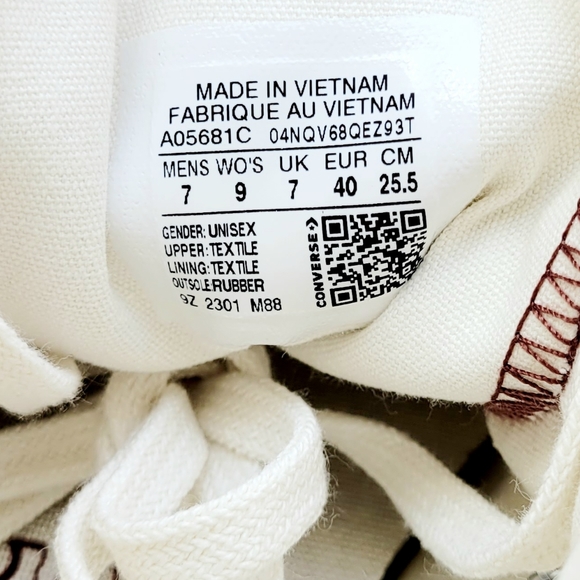 Converse Chuck 80 Hi White Egret Red Oak Women's 9 - Picture 6 of 6